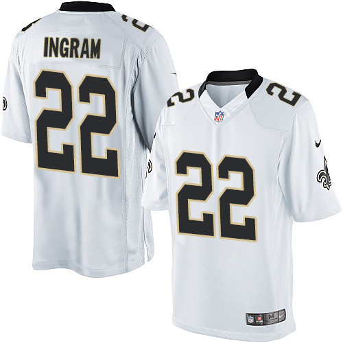Men's Limited Mark Ingram Nike Jersey White Road - #22 NFL New Orleans Saints